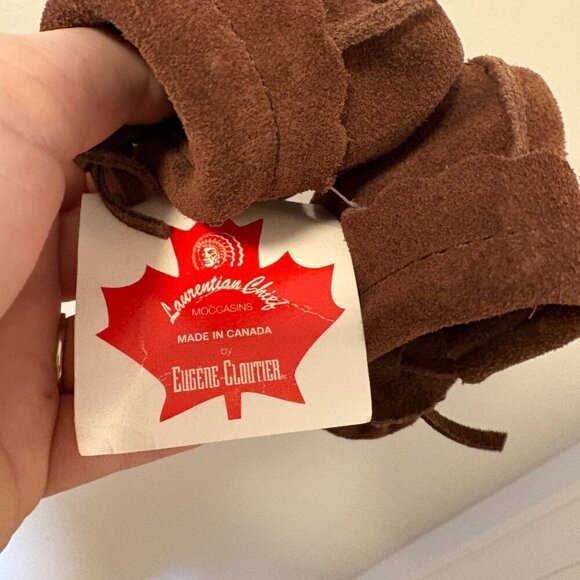 Baby Moccasins Brown Made in Canada NWT Size 4 - Picture 7 of 7